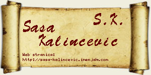 Saša Kalinčević vizit kartica